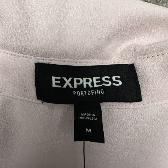 Express Portofino Shirt Womens Medium Light Pink Button Up Blouse Career Capsule - Picture 4 of 12